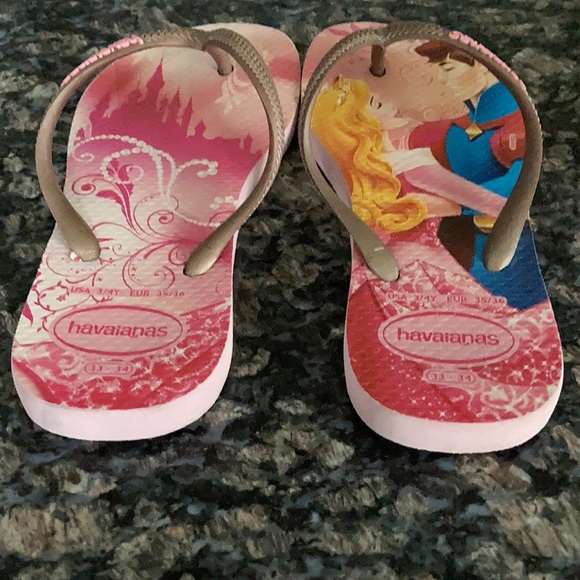 HAVAIANAS PRINCESS FLIP FLOPS SIZE 3/4 - Picture 2 of 9